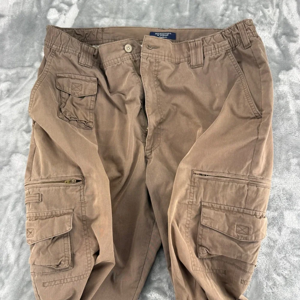 Roundtree & Yorke Outdoors Mens 38x29 Brown Cargo Pants Sunfaded Hiking Y2K